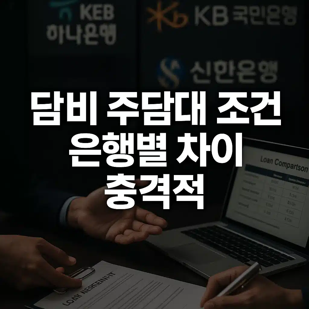 담비 주담대 조건 은행별 차이 충격적