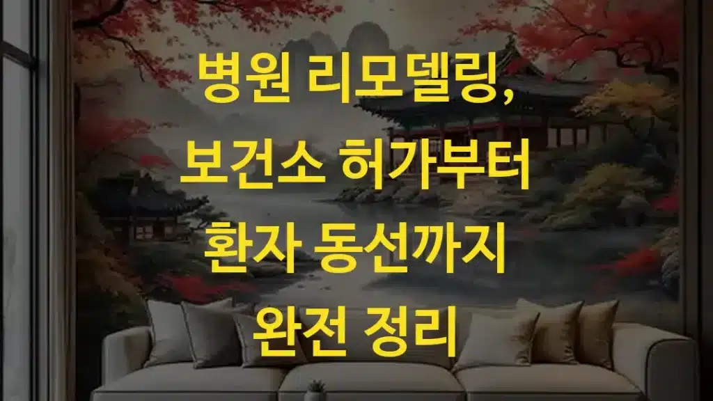 병원 리모델링, 보건소 허가부터 환자 동선까지 완전 정리