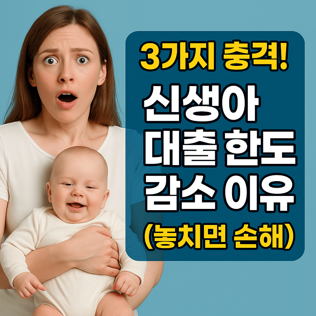 신생아 대출 한도 감소 이유와 혜택 신청