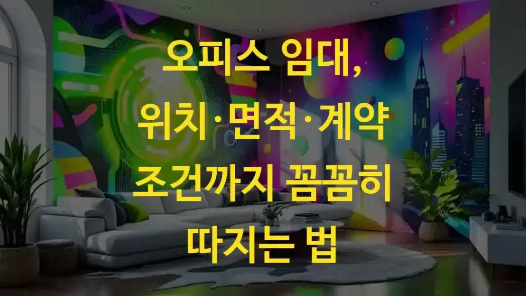 오피스 임대, 위치·면적·계약 조건까지 꼼꼼히 따지는 법