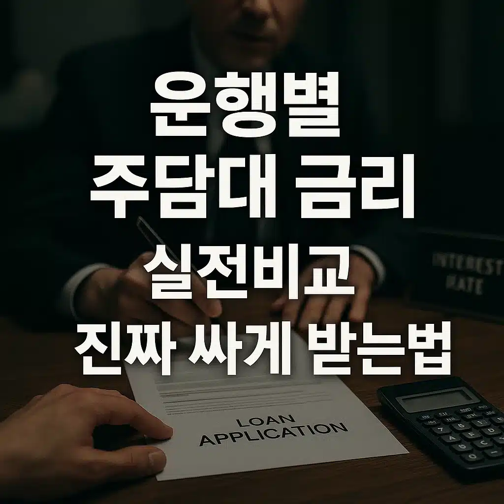 은행별 주담대 금리 실전비교 진짜 싸게 받는법