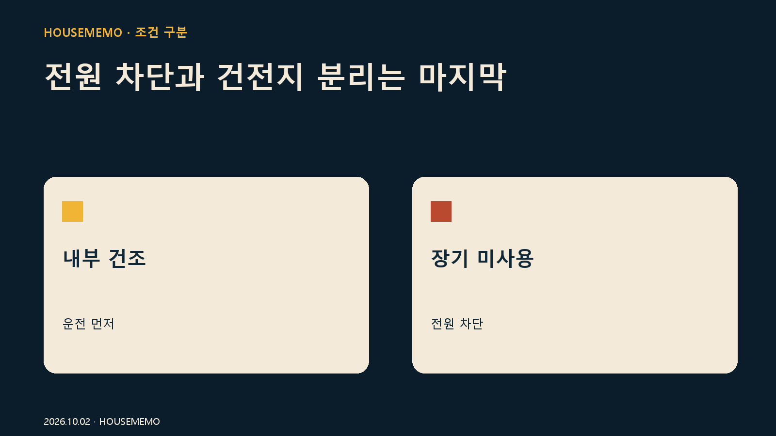 전원 차단과 건전지 분리는 마지막